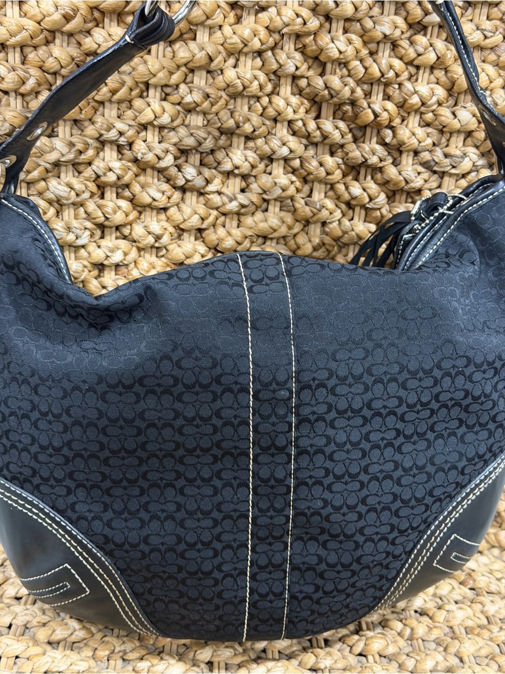 Vintage Coach Jacquard Hobo Shoulder Bag - Picture 3 of 7